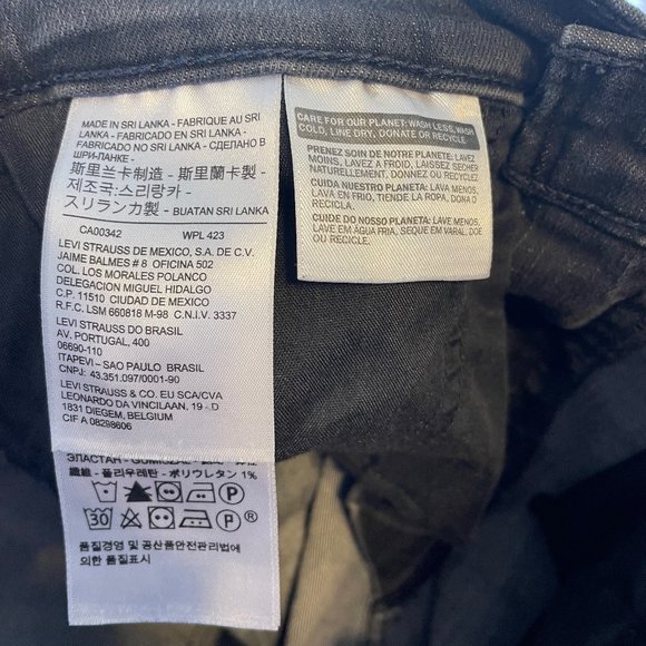 Levi's | Black Label Black Mile High Super Skinny Denim Jeans Sz 26 - Picture 9 of 10